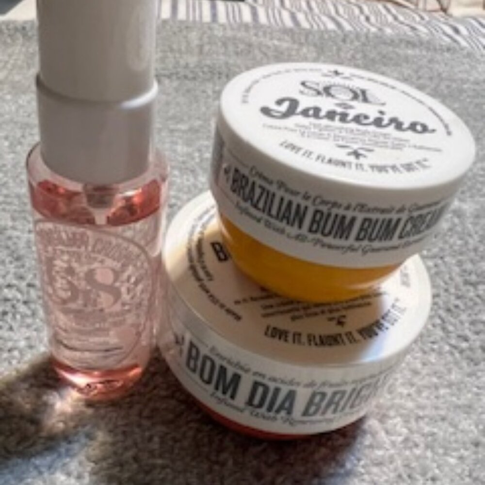 NWOB Sealed Trio Of Sol Janeiro BOM Dia Bright Cream (2.5 OZ.) & 2 Travel Sizes